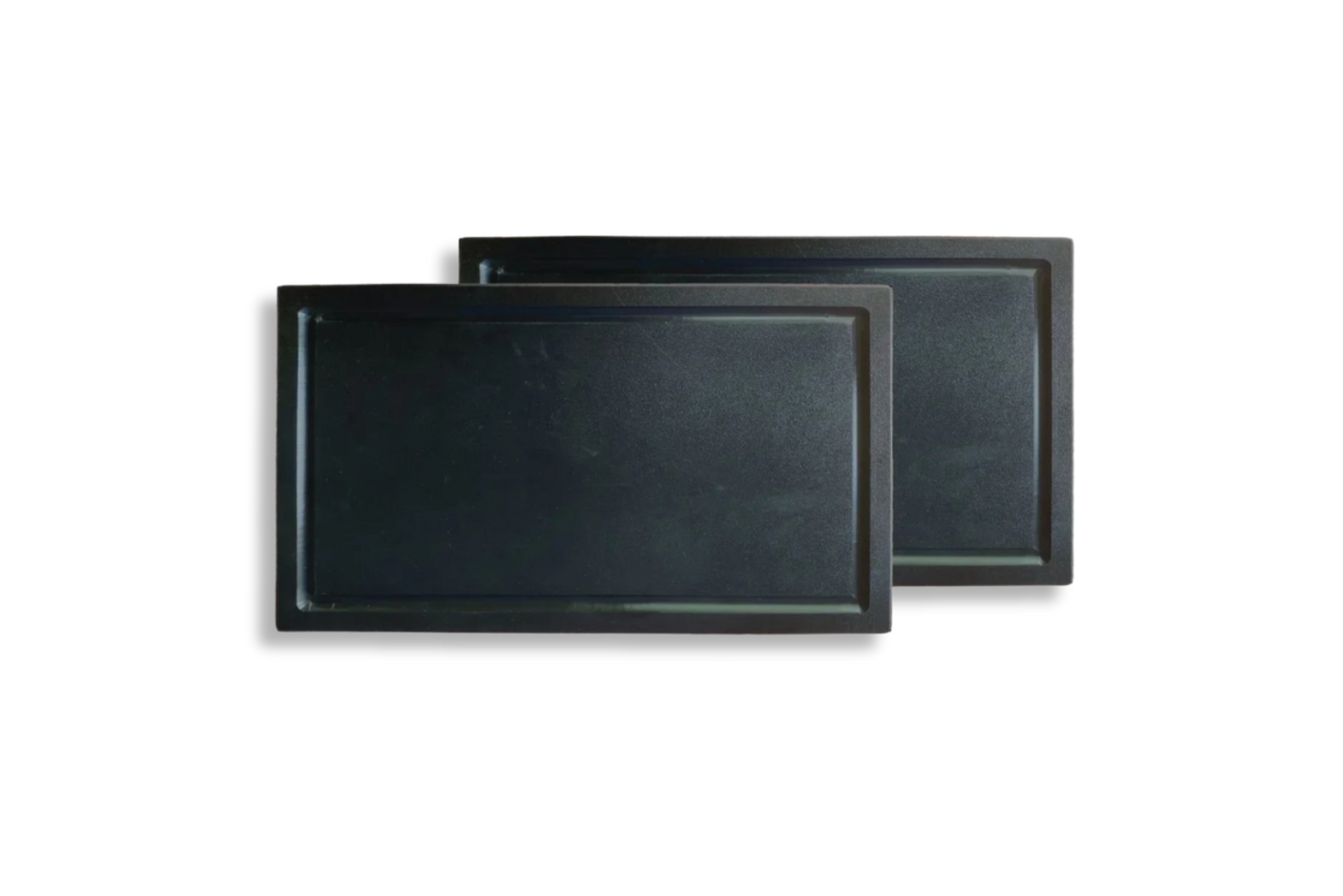 Polyslice - 2-Piece HDPE Serving Plate Set for BBQ - Black & White