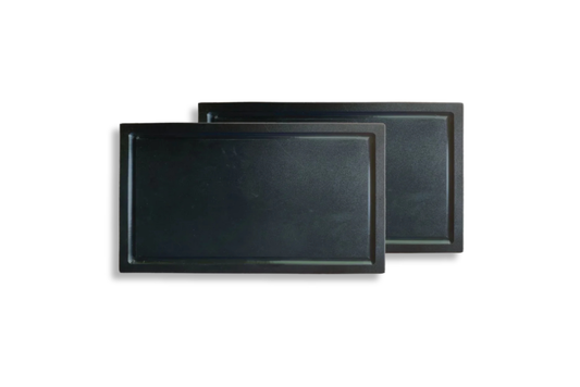 Polyslice - 2-Piece HDPE Serving Plate Set for BBQ - Black & White