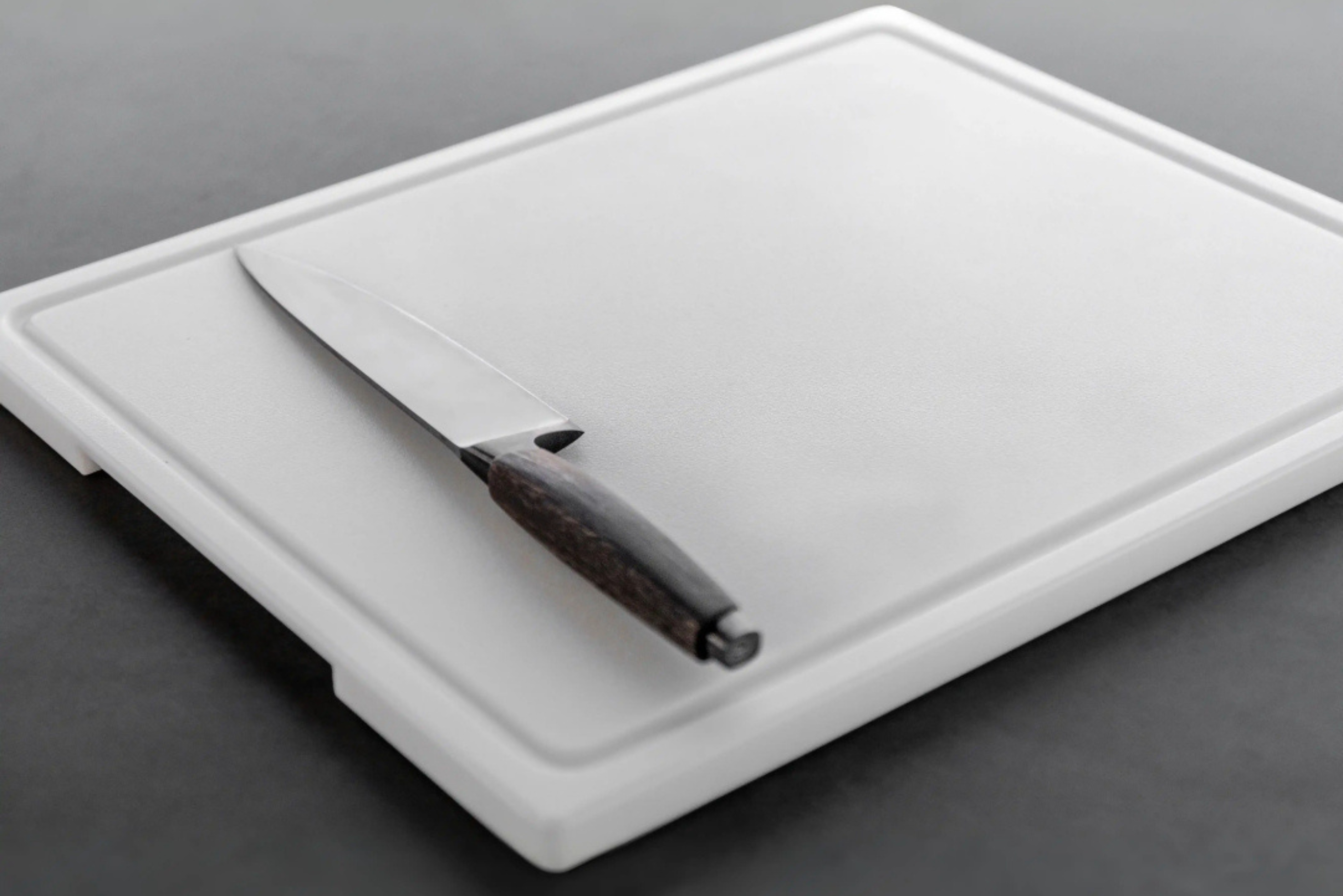 Professional Meat Cutting Board for BBQ - Heavy Duty HDPE with Deep Juice Groove - PolySlice