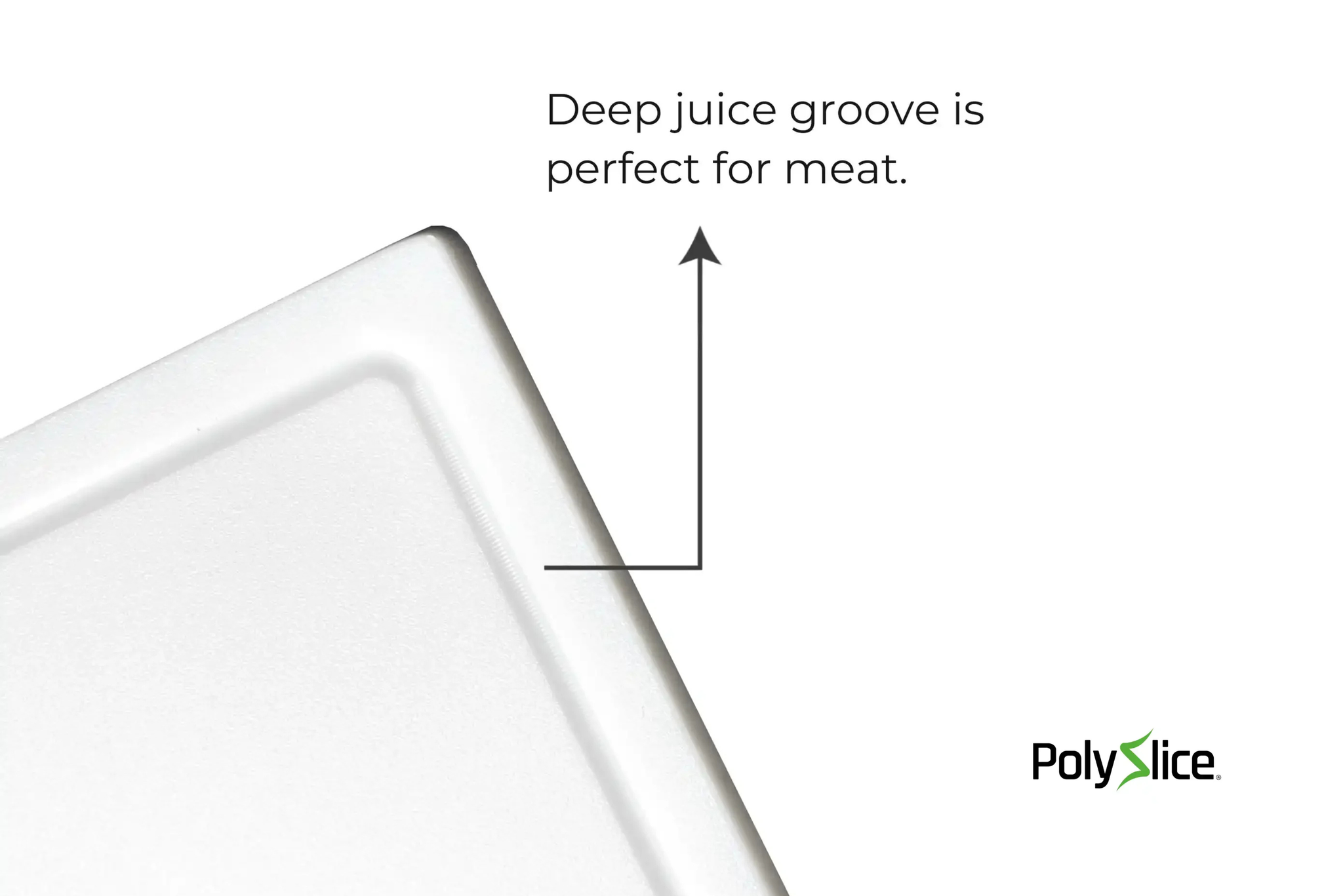 Professional Meat Cutting Board for BBQ - Heavy Duty HDPE with Deep Juice Groove - PolySlice