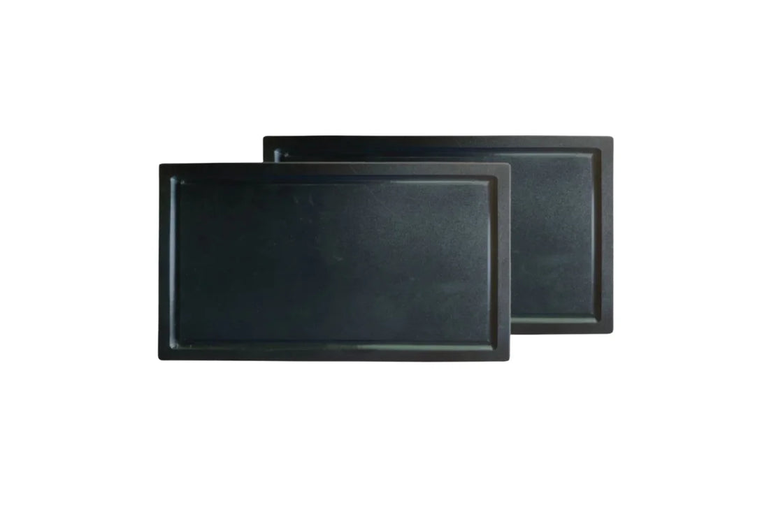 Black PolySlice BBQ Serving HDPE Plate Set - Durable and Dishwasher Safe