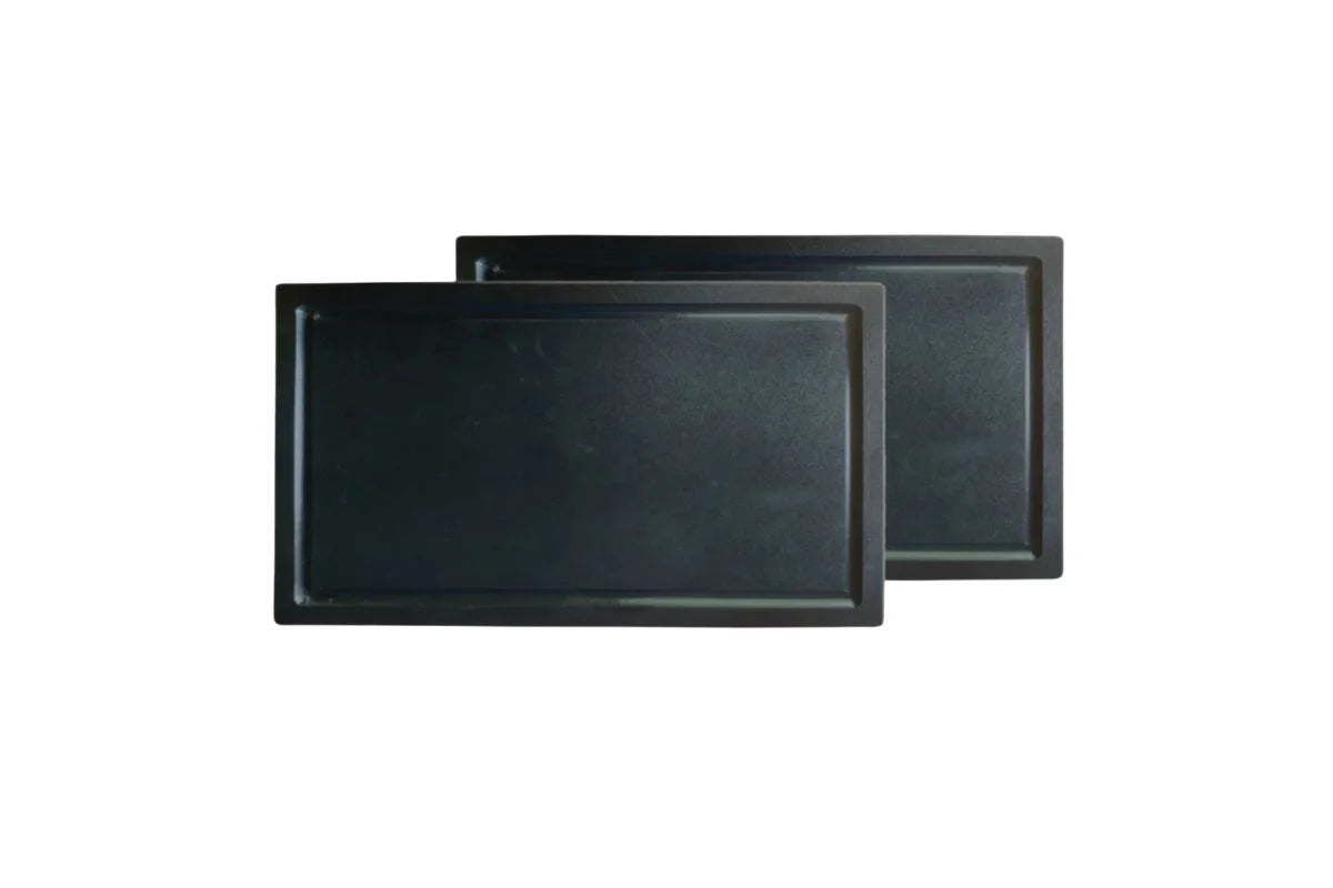Black PolySlice BBQ Serving HDPE Plate Set - Durable and Dishwasher Safe