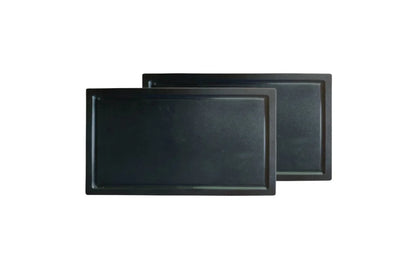 Black PolySlice BBQ Serving HDPE Plate Set - Durable and Dishwasher Safe