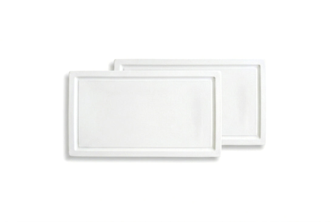 White PolySlice BBQ Serving HDPE Plate Set