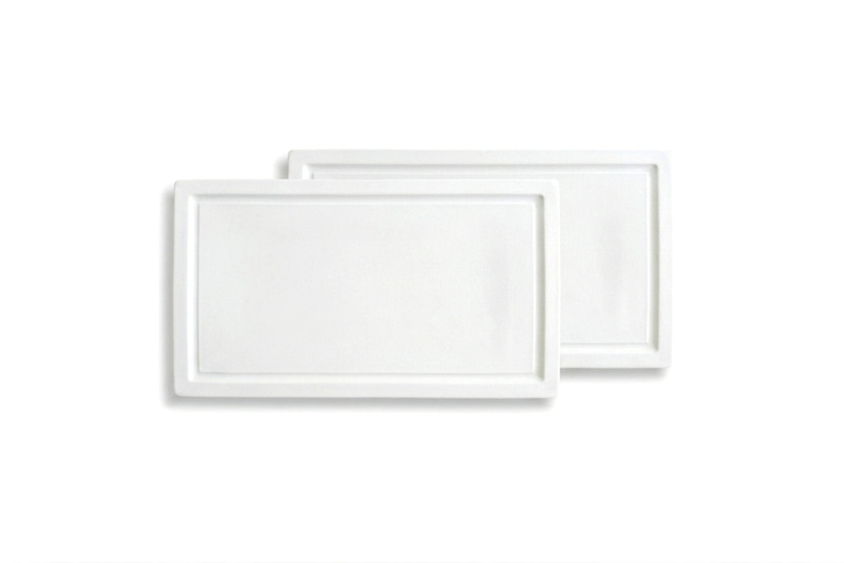 White PolySlice BBQ Serving HDPE Plate Set