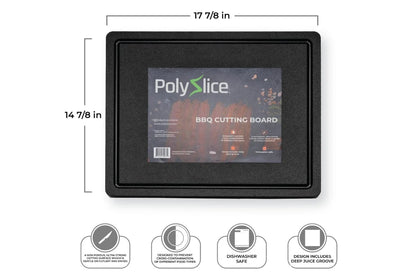 Large Black poly cutting board 17.8 x 14.8 inches dimensions chart