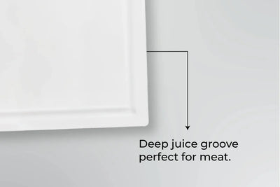 White PolySlice BBQ Plate with Deep juice groove perfect for meat