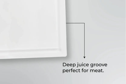 White PolySlice BBQ Plate with Deep juice groove perfect for meat