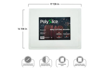 Large White poly cutting board 17.8 x 14.8 inches dimensions chart