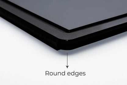 Precision finished corner and smooth edges of the Black BBQ board